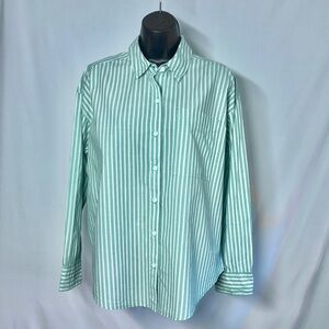 Green Striped Men's Shirt (size: small)